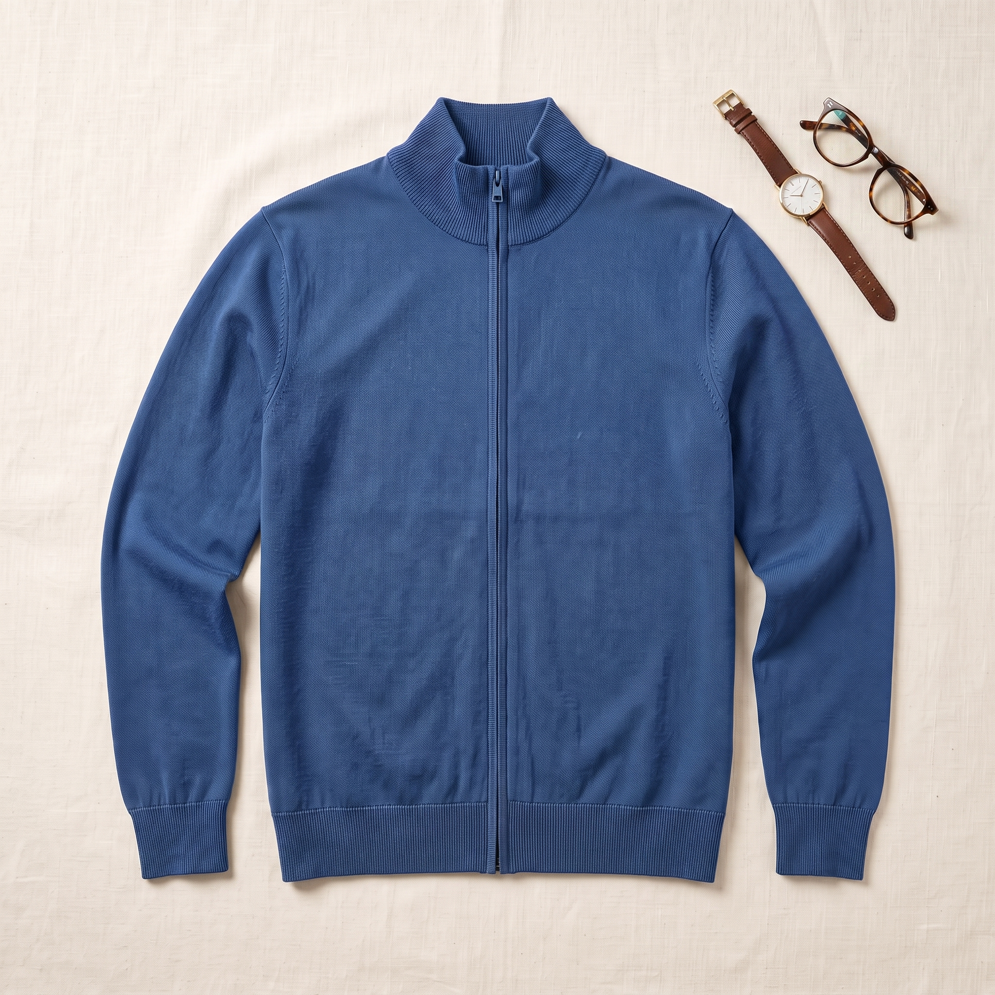 Stanton Stand-Collar Knit - styled flat lay