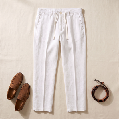 Palmara Linen Pants - styled flat lay