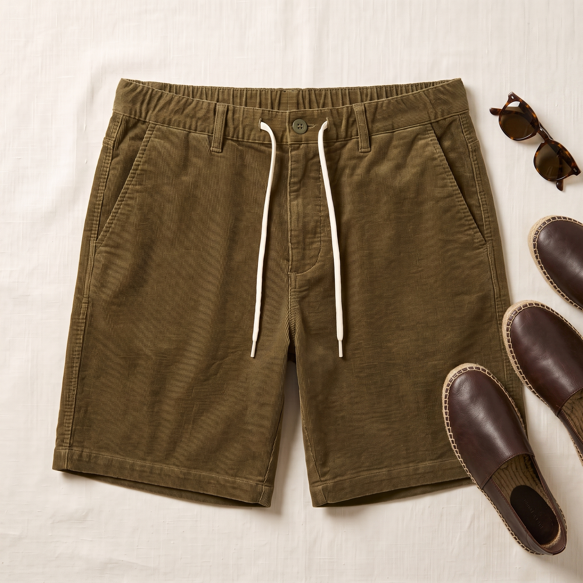 Laguna Corduroy Shorts - styled flat lay