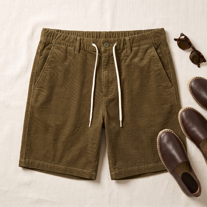 Laguna Corduroy Shorts - styled flat lay