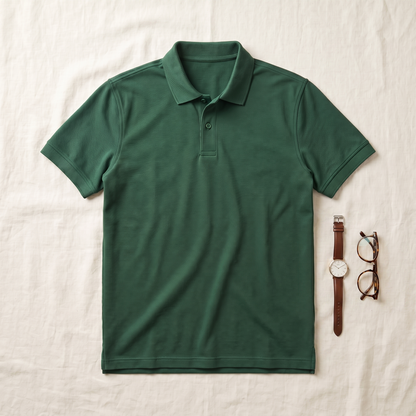 Mercer Collared Tee - styled flat lay