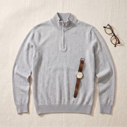 Torino Half Zip Sweater - styled flat lay