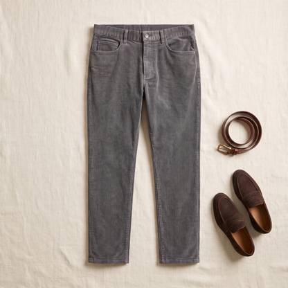Hale Striped Corduroys - styled flat lay
