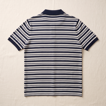 Marina Striped Knit Polo - back view