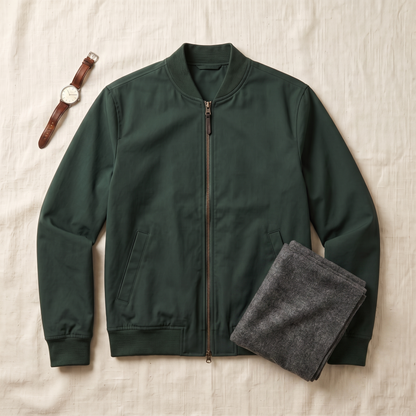 Maverick Bomber Jacket - styled flat lay