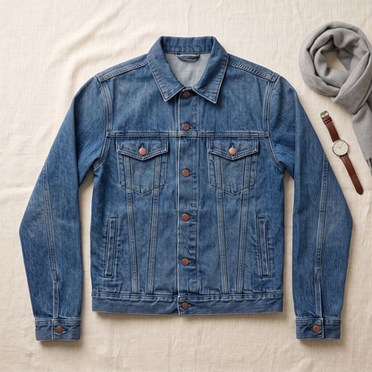 Dylan Vintage Denim Jacket - styled flat lay