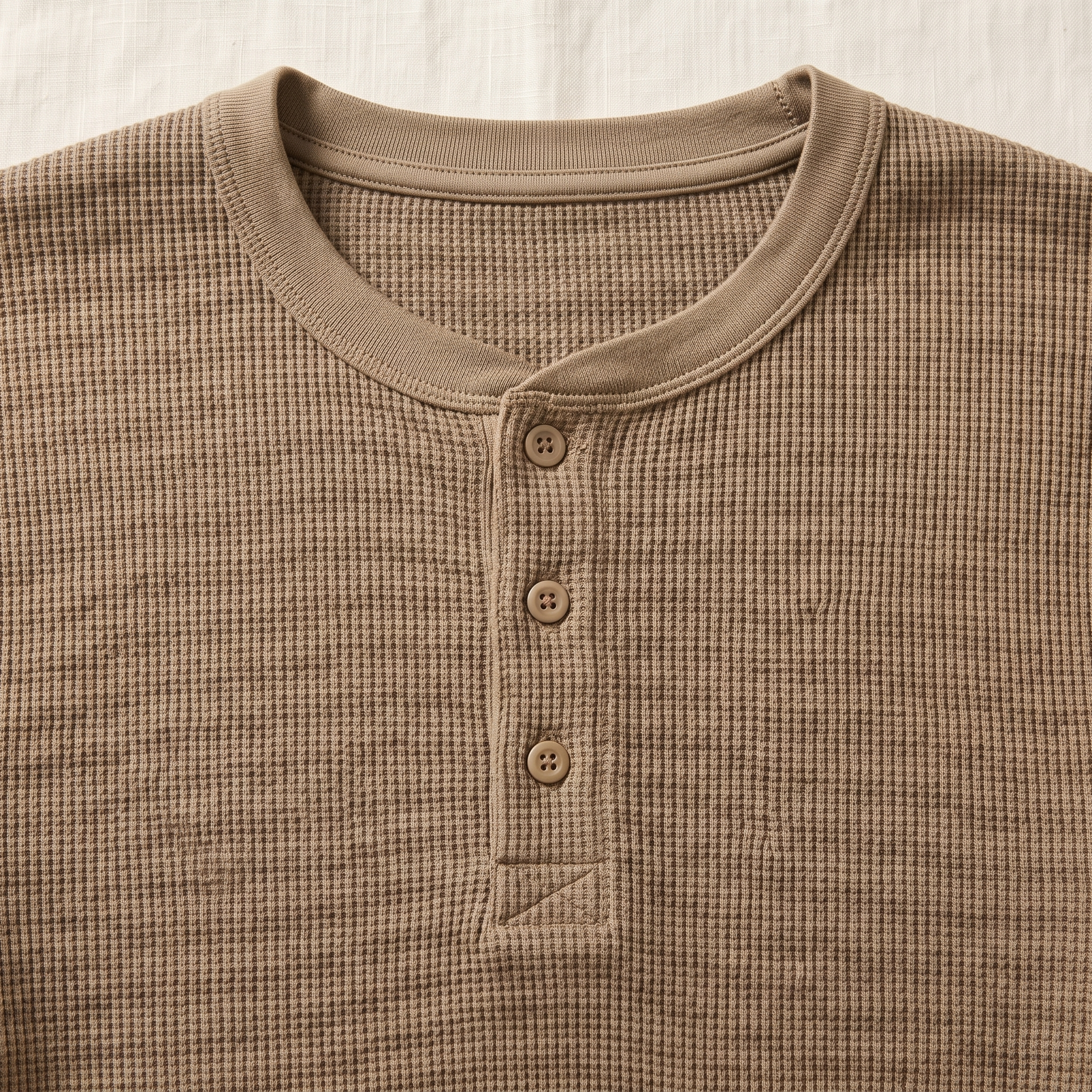 Hayes Waffle Henley - fabric detail