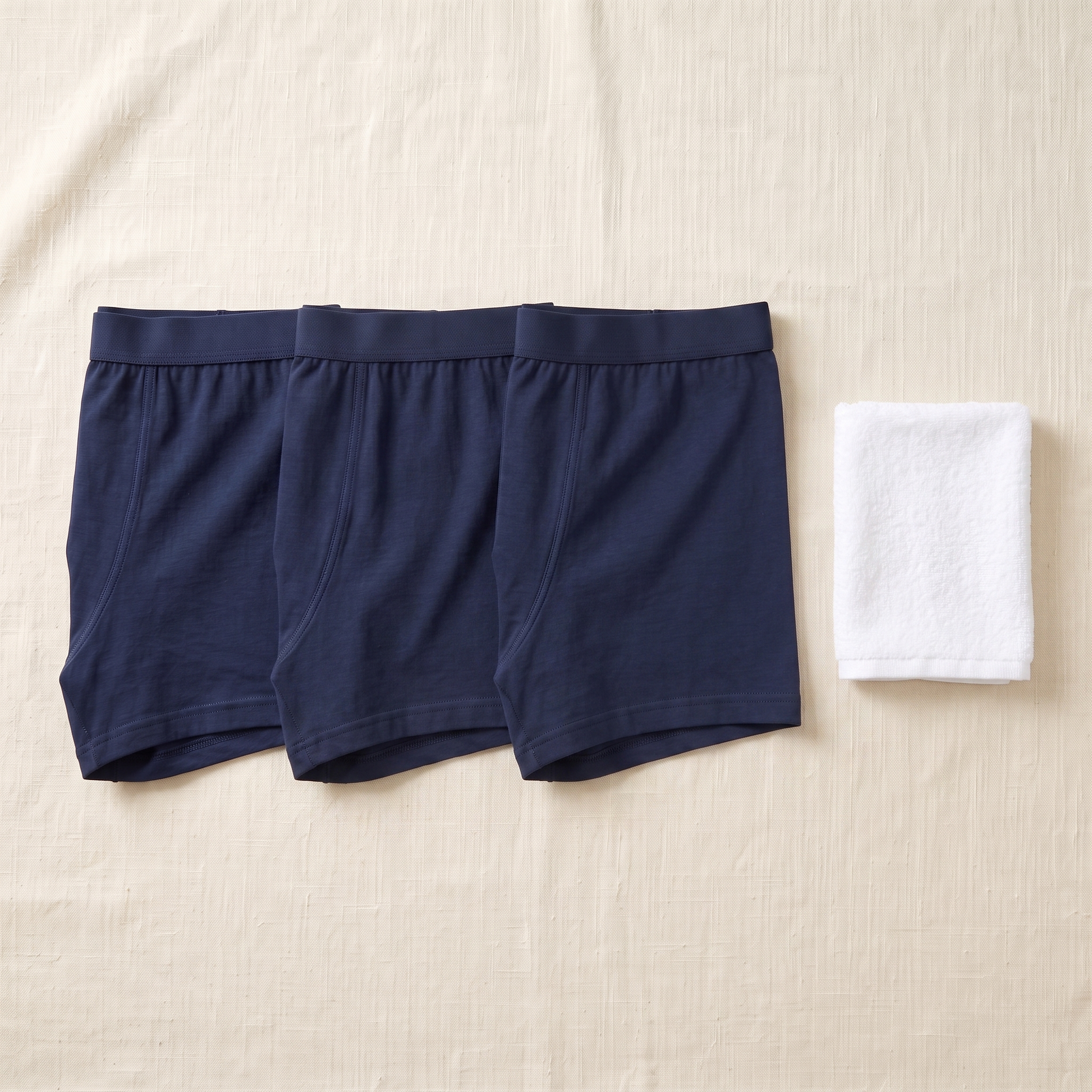 Comfort 3-Pack Cotton Boxers - styled flat lay
