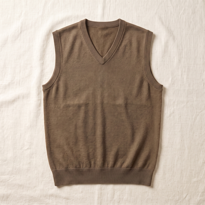 Bellagio Merino Sweater Vest - Khaki