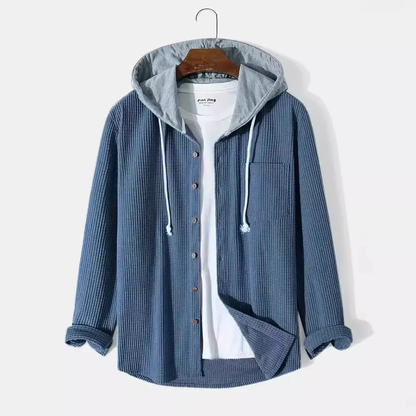 Bordeaux Hooded Cord Sweater