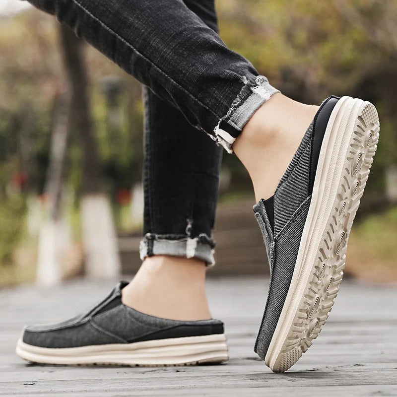 Denim Mule Slip-Ons