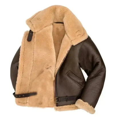 Sherpa-Lined Aviator Jacket
