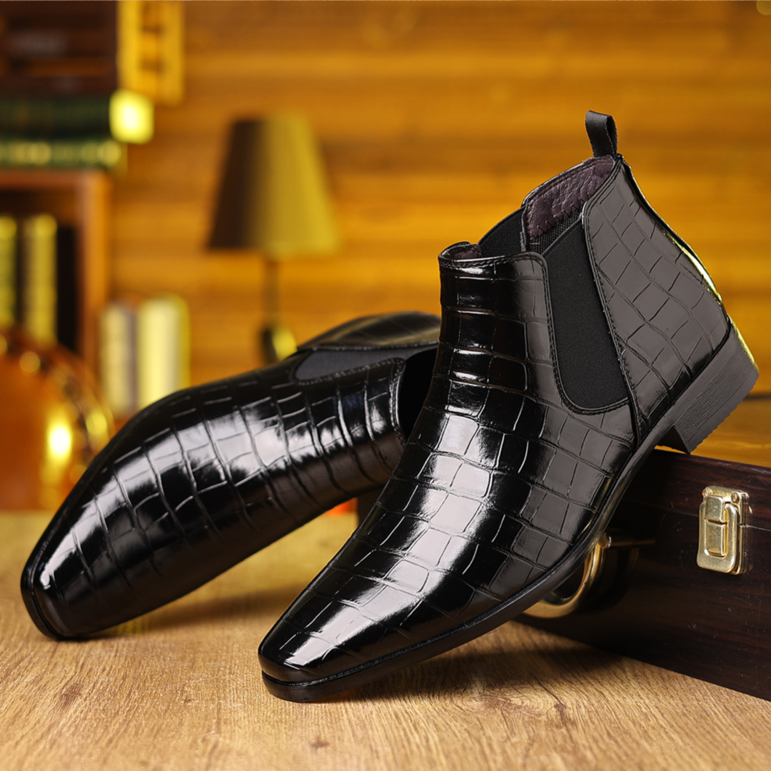 Luxe Croc Chelsea Boots