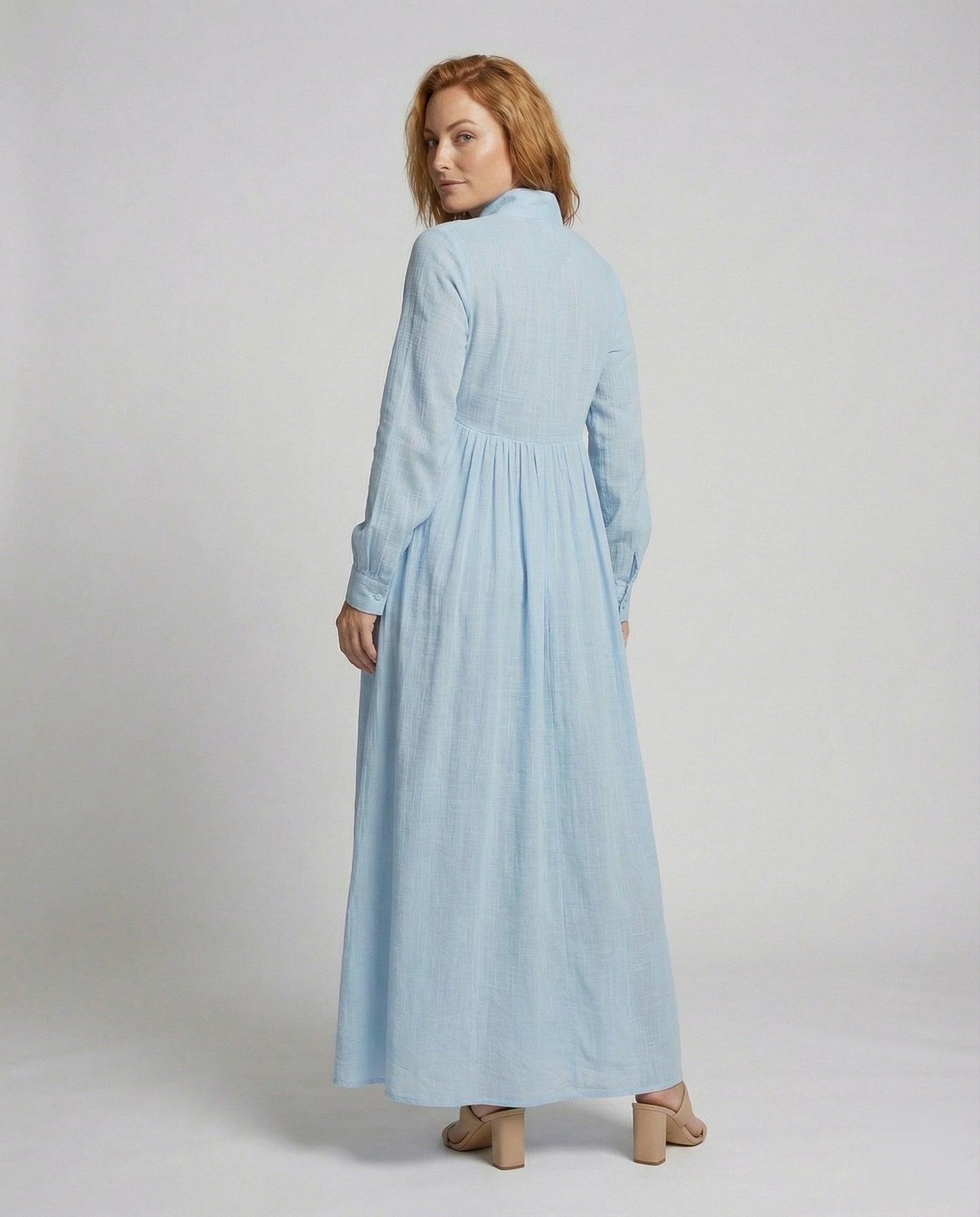 Women’s Lightweight Button Front Maxi Shirt Dress – Relaxed Flowy Silhouette
